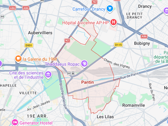Carte serrurier Pantin